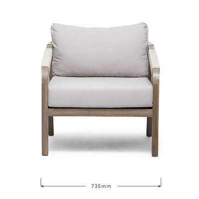 Sofá de tecido de corda Patio Set AJUNION Quadro de madeira de teca Mobiliário exterior para jardins de praia