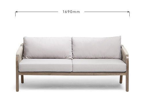 Sofá de tecido de corda Patio Set AJUNION Quadro de madeira de teca Mobiliário exterior para jardins de praia