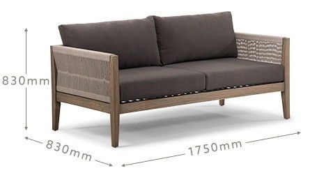 Conjunto de jardim AJUNION Luxury Teak Madeira Mobiliário para o exterior Lounge Conjunto de corda de poliéster moderno Patio Set