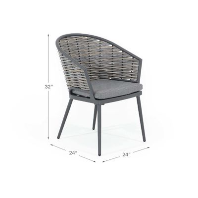 Específico AJUNION Wicker Rattan Outdoor Dining Set Frame Alumínio Mesa Redonda 4 Assentos