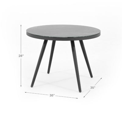 Específico AJUNION Wicker Rattan Outdoor Dining Set Frame Alumínio Mesa Redonda 4 Assentos