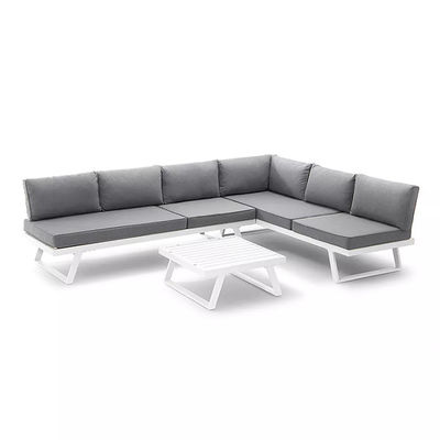 Conjunto de pátio com estrutura de alumínio AJUNION Mobiliário de exterior moderno cama de dia Lounge set seccional