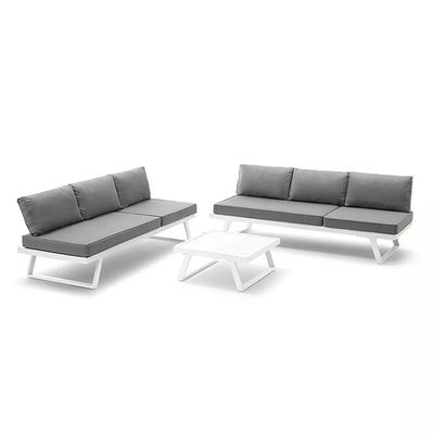 Mobiliário de balcão de lazer AJUNION Conjunto de jardim Patio Sofá seccional L190 x W70 x H74cm