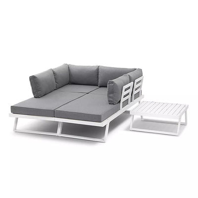 Mobiliário de balcão de lazer AJUNION Conjunto de jardim Patio Sofá seccional L190 x W70 x H74cm