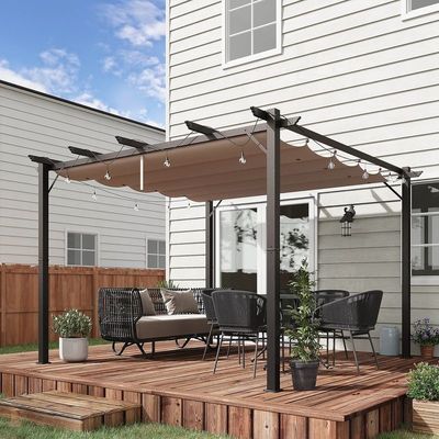 Transforme o seu quintal num refúgio relaxante com a pergola de pátio de alumínio AJUNION