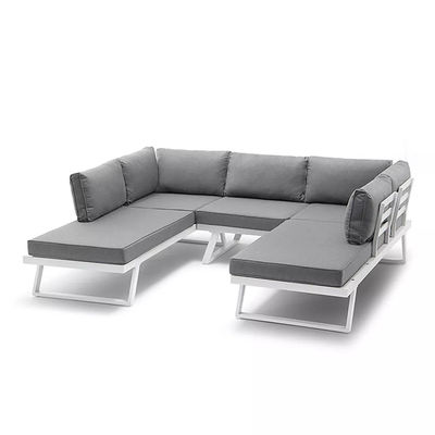 Conjunto de jardim AJUNION Quadro de alumínio Mobiliário exterior Lounge Set Sofá seccional modular