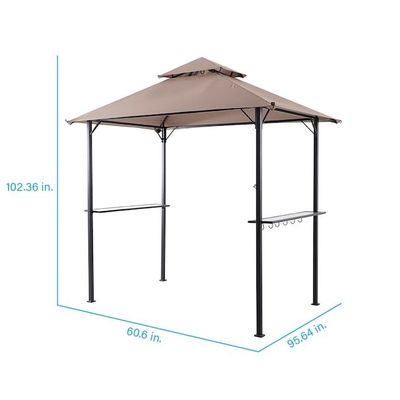 Patio Grill Outdoor Gazebo Tenda AJUNION 5x8 Double Tiered Grill Canopy com estrutura de aço