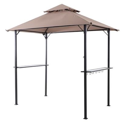 Patio Grill Outdoor Gazebo Tenda AJUNION 5x8 Double Tiered Grill Canopy com estrutura de aço