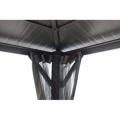 Tecido de poliéster AJUNION 10x10ft aço galvanizado telhado duplo mirante dossel com fecho fechado