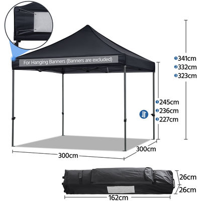 Sombra de praia ao ar livre Tenda Gazebo D300 x W300 x H341cm Canopy Pop Up com saco de areia