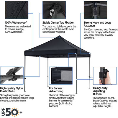 Sombra de praia ao ar livre Tenda Gazebo D300 x W300 x H341cm Canopy Pop Up com saco de areia