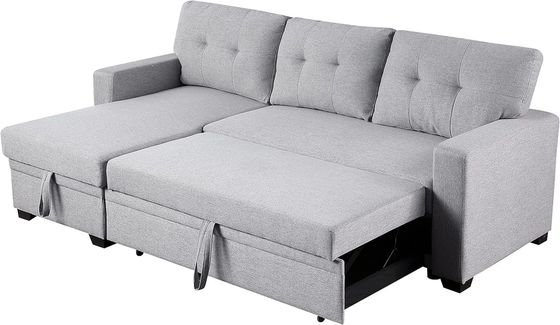 Embalagem de correio Todos os climas Tecido em forma de L Sofá seccional Sala de estar de cama Conjunto com almofadas