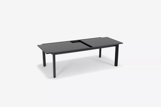 Cadeiras empilháveis e mesa estendível AJUNION Conjunto de jantar de alumínio para pátio ou jardim