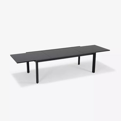 Cadeiras empilháveis e mesa estendível AJUNION Conjunto de jantar de alumínio para pátio ou jardim