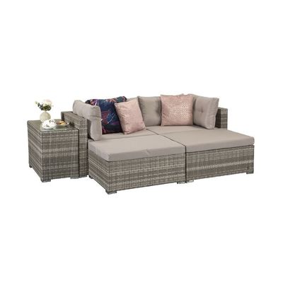 Set de salão ao ar livre com estrutura metálica AJUNION Mobiliário de jardim de rotão W52 x D56 x H87cm
