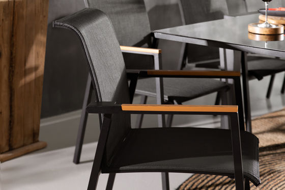 Mesa de jantar extensível de 8 lugares com poltrona em design de luxo moderno
