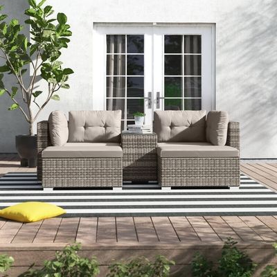 Set de salão ao ar livre com estrutura metálica AJUNION Mobiliário de jardim de rotão W52 x D56 x H87cm