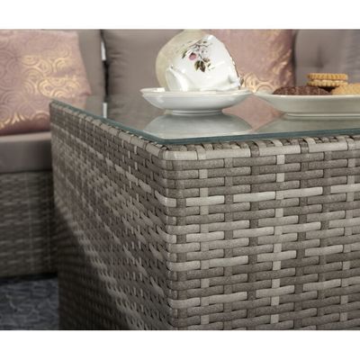 Set de salão ao ar livre com estrutura metálica AJUNION Mobiliário de jardim de rotão W52 x D56 x H87cm