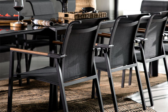 Mesa de jantar extensível de 8 lugares com poltrona em design de luxo moderno