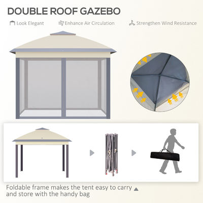 A prova de podridão L330 x W330 x H288cm AJUNION Jardim Galpão exterior Canopy Shade Pop Up Tent