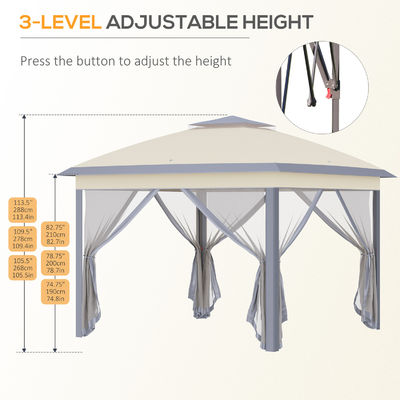 A prova de podridão L330 x W330 x H288cm AJUNION Jardim Galpão exterior Canopy Shade Pop Up Tent