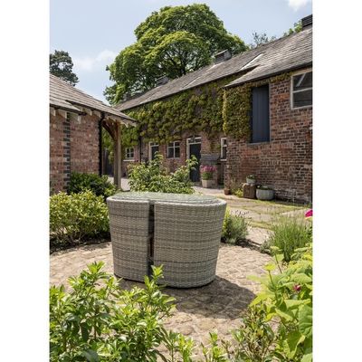 Small Space Solution Outdoor Bistro Set com cadeira W67 x D57 x H74cm Tamanho e embalagem de correio