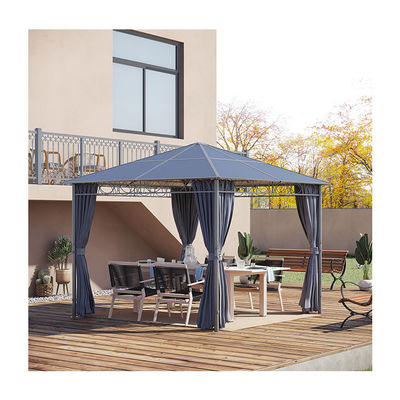 Estrutura de aço AJUNION Área exterior à prova d'água Canopy Shelter Gazebo com telhado de policarbonato