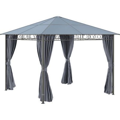 Estrutura de aço AJUNION Área exterior à prova d'água Canopy Shelter Gazebo com telhado de policarbonato