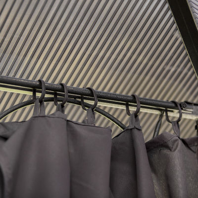 Estrutura de aço AJUNION Área exterior à prova d'água Canopy Shelter Gazebo com telhado de policarbonato