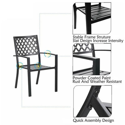 Outdoor Balcão Bistro Set Metal Mobiliário de jardim com design dobrável e 2 assentos