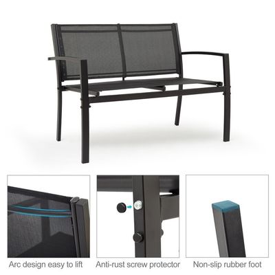 Balcão ou Patio Lounge Set Metal Frame Garden Set para relaxar ao ar livre com 4 lugares