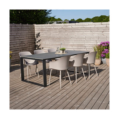 Conjunto específico de jardim AJUNION 6 Assentos Conjunto de mesa de jantar para refeições ao ar livre e lazer
