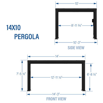 AJUNION 14x10 Terraço Jardim Telhado Pergola com Capela Suave e Estrutura de Aço