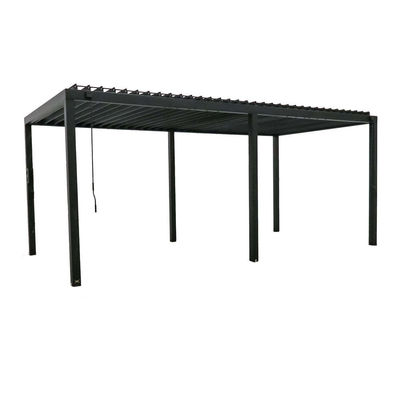 Jardim ao ar livre Pergola Bioclimática de Metal L20xW10ft com sistema de telhado impermeável