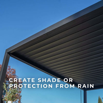 Jardim ao ar livre Pergola Bioclimática de Metal L20xW10ft com sistema de telhado impermeável