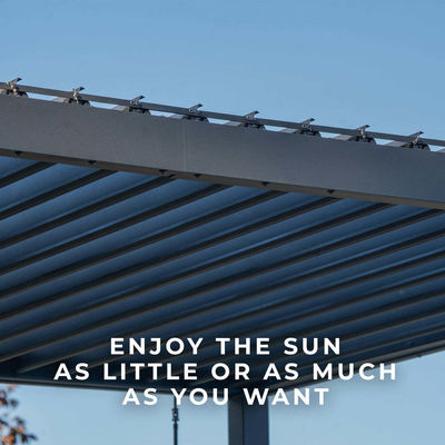 Estrutura de aço AJUNION 16X10 Pergola de metal para telhado de jardim de luvas Bioclimático ao ar livre