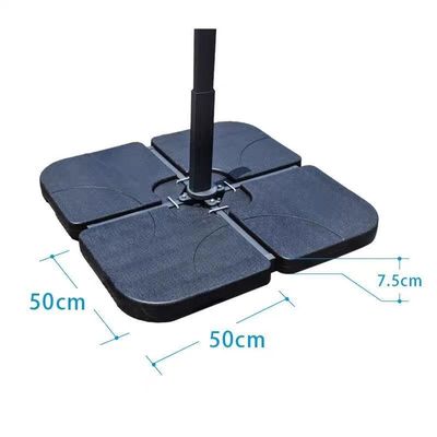 Design moderno 50L x 50W x 7.5Hcm Base de guarda-chuva de plástico