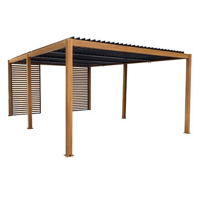 Terraço de Alumínio Moderno Canopy Roof Louvered Arbours Root Proof Pergola revestida de madeira