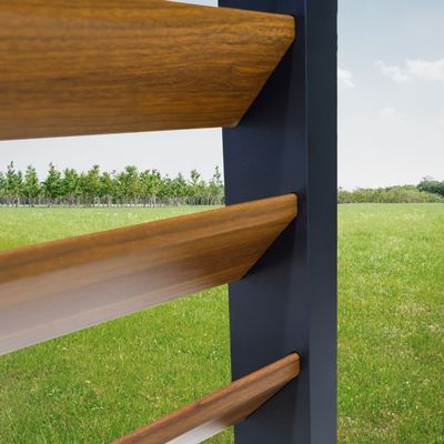 Terraço de Alumínio Moderno Canopy Roof Louvered Arbours Root Proof Pergola revestida de madeira