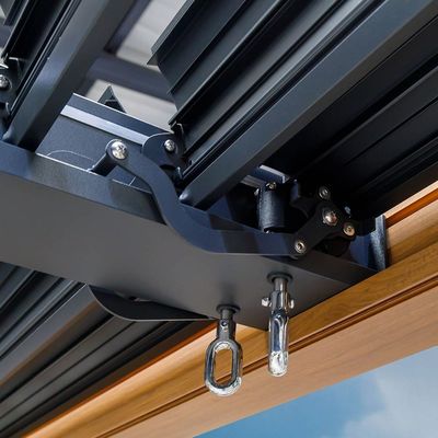 Terraço de Alumínio Moderno Canopy Roof Louvered Arbours Root Proof Pergola revestida de madeira