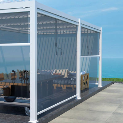 Pergola de jardim ao ar livre com telhado ajustável em alumínio e design bioclimático