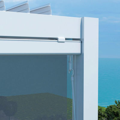 Pergola de jardim ao ar livre com telhado ajustável em alumínio e design bioclimático