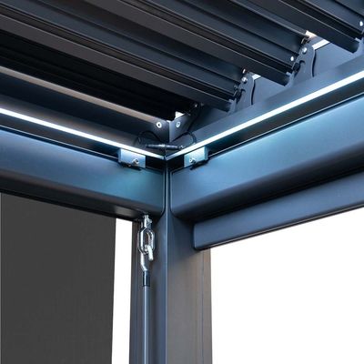 Canopy Bioclimático de Alumínio ao ar livre AJUNION Louver à prova d'água Jardim Ponte Pergolas