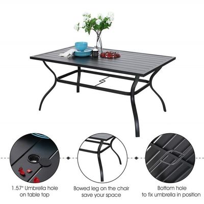 Conjunto de refeições ao ar livre com cadeira empilhável AJUNION Mobiliário de restaurante de espaço metálico