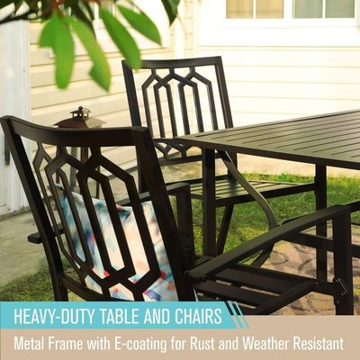 Conjunto de refeições ao ar livre com cadeira empilhável AJUNION Mobiliário de restaurante de espaço metálico