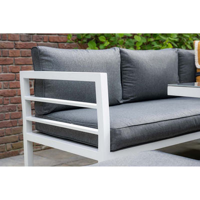 Conjunto de mobiliário de jardim de mesa de jantar de alumínio com banco da AJUNION