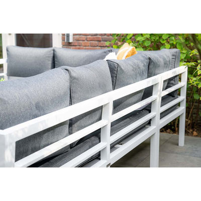 Conjunto de mobiliário de jardim de mesa de jantar de alumínio com banco da AJUNION