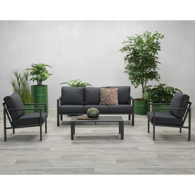 Conjunto de móveis de exterior de 5 lugares feitos de alumínio para vida moderna ao ar livre