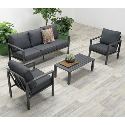 Conjunto de móveis de exterior de 5 lugares feitos de alumínio para vida moderna ao ar livre