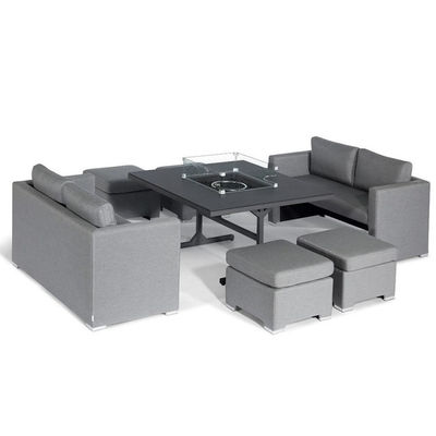 Modern Design Mobiliário de Jardim Sofá Conjunto com Chaminé Tabela Tabela Tamanho W126 x D126 x H71cm
